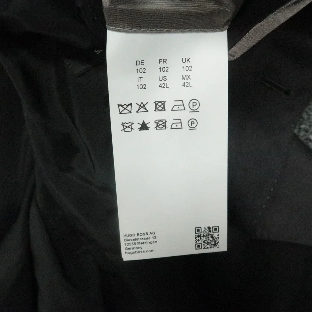 Hugo Boss Blazer Mens 42L Charcoal‎ Gray Trabaldo Togna 1840 Stretch Super 120